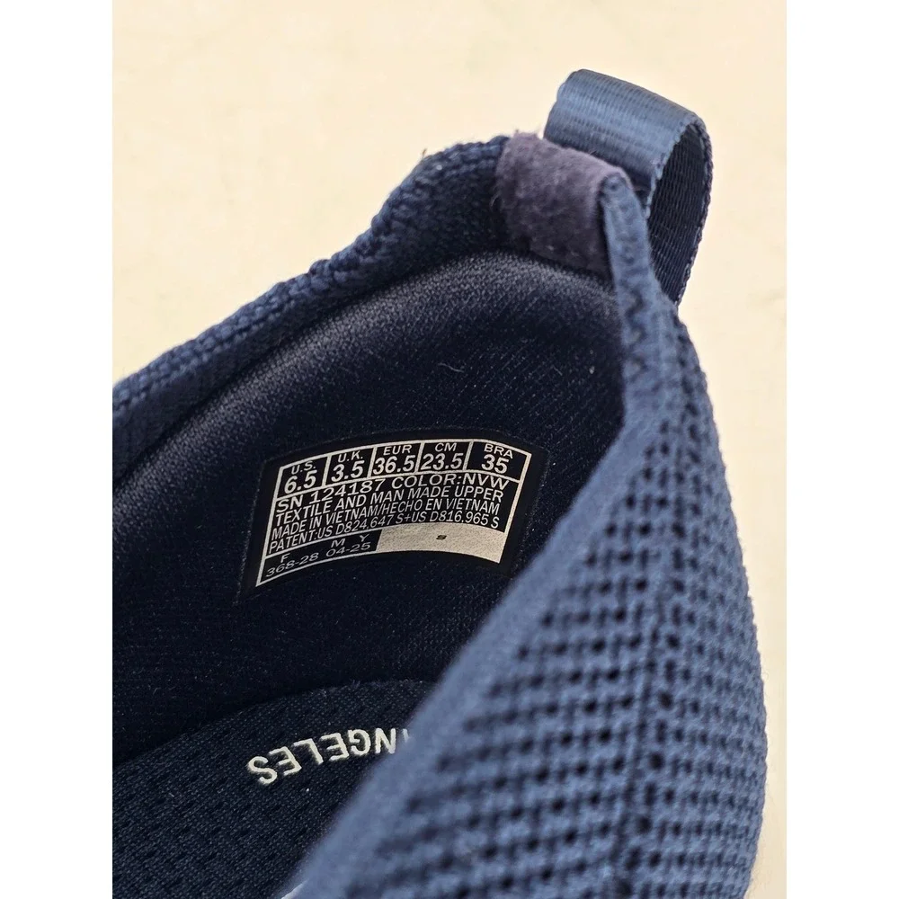 Skechers Go Walk Joy Sensational Day Women 6.5 Navy Slip On Mesh Sneakers -Good